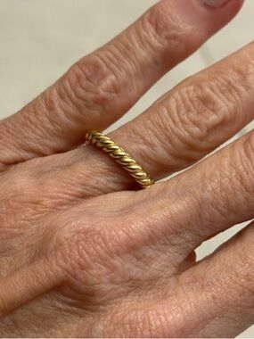 David Yurman 18k Yellow Gold 3mm Cable Band Ring – Size 4 Pristine